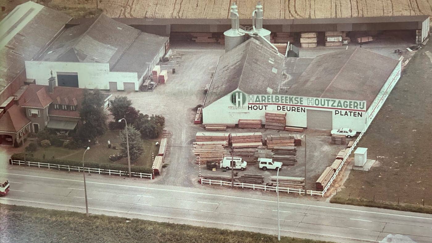 Aerial photo of Harelbeekse Houtzagerij