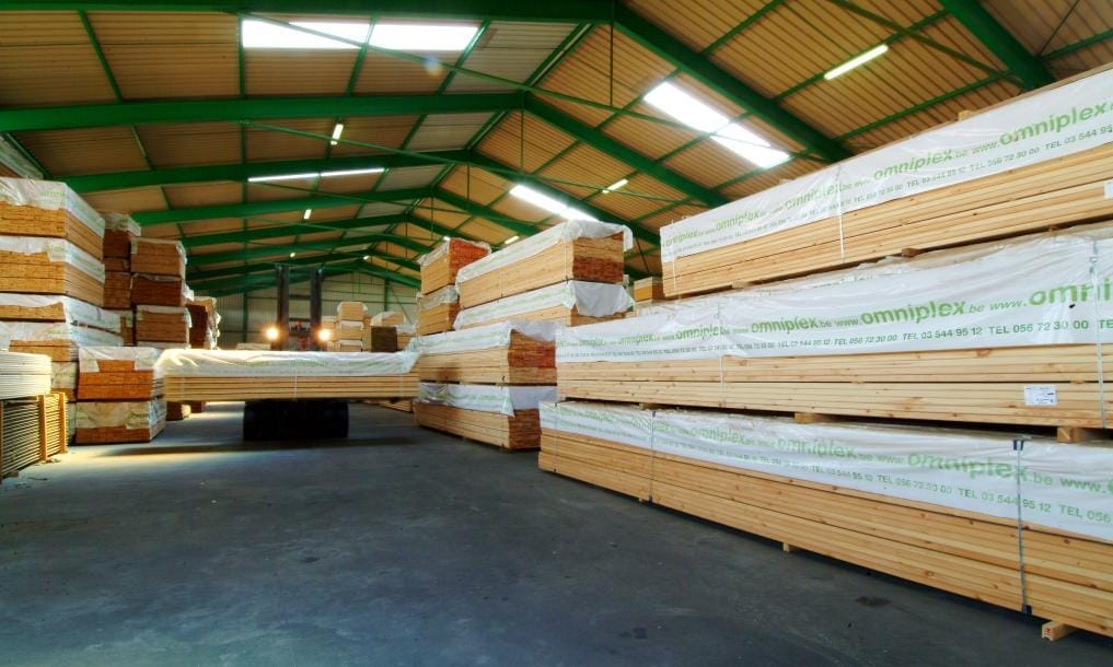 Planed profiles ready for delivery at the planing mill